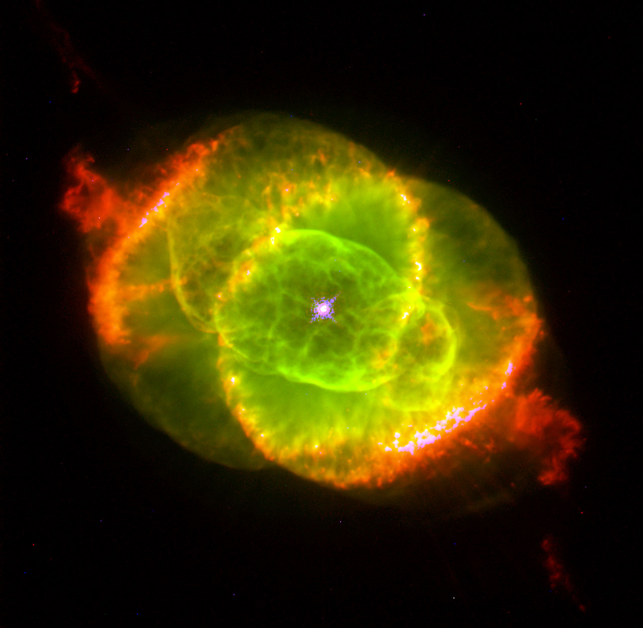 Hubble image of the Cat's Eye Nebula NGC 6543 in Draco.