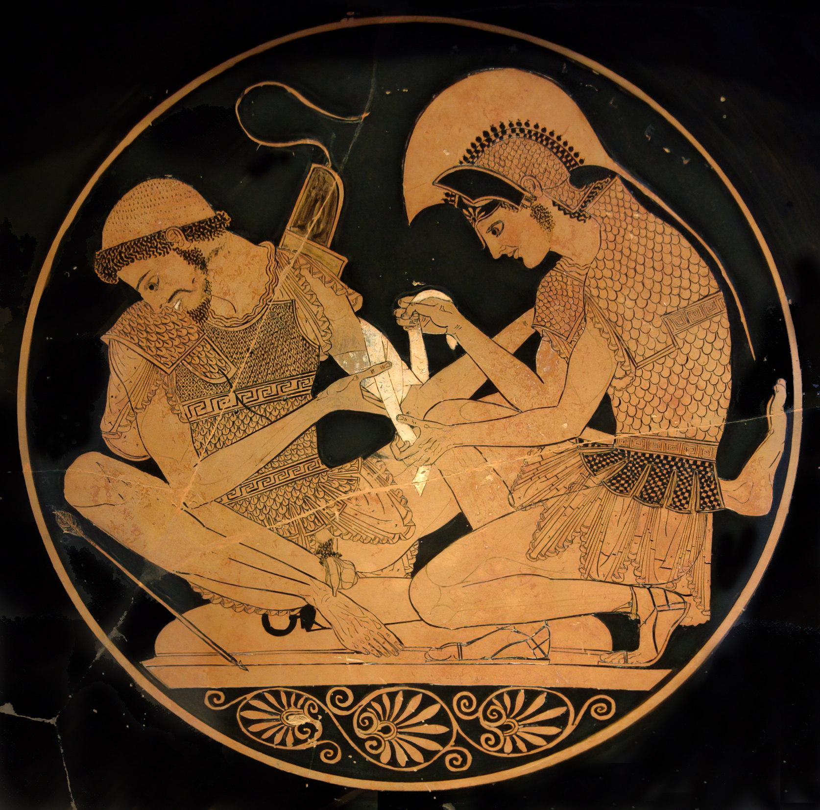 Achilles Tending Patroclus - Sosias Painter (Attic red-figure)