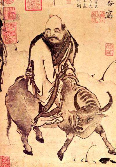 Laozi Riding an Ox - traditional Chinese painting