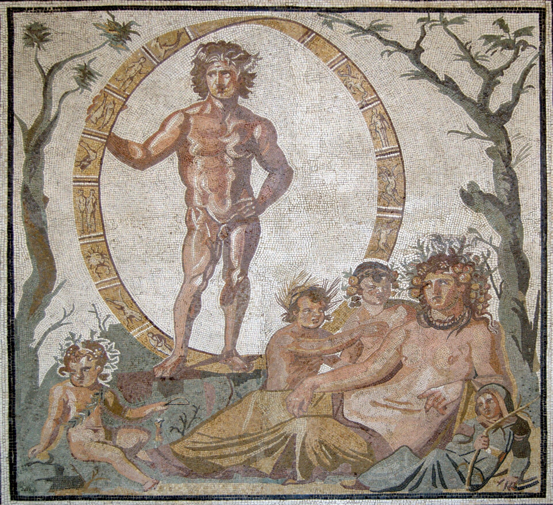 The Aion mosaic — the god of the sky and eternity within the zodiac wheel