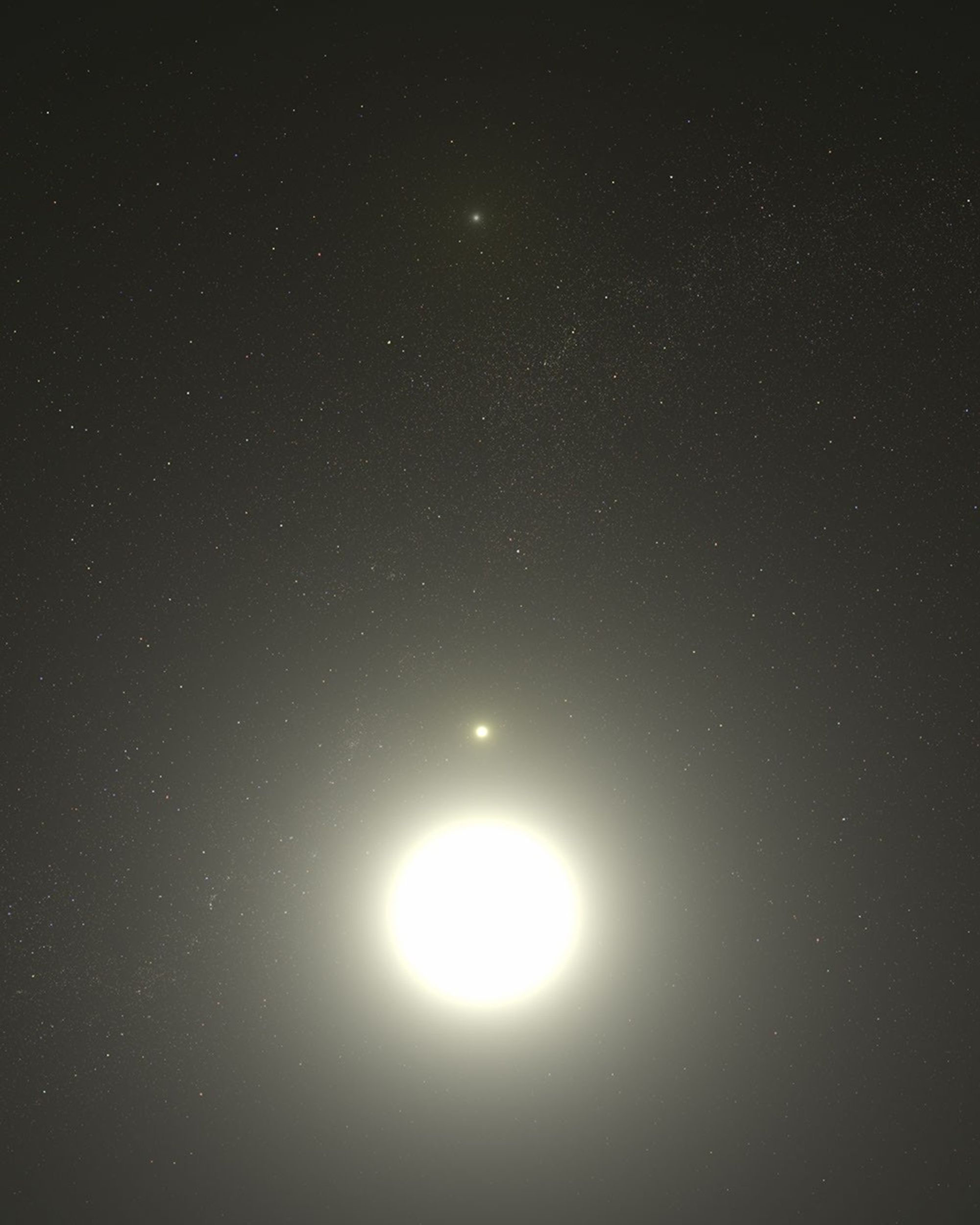 Artist's concept of the Polaris triple star system