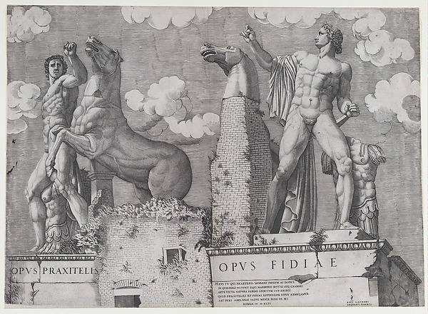 Castor and Pollux, the divine twins with their horses